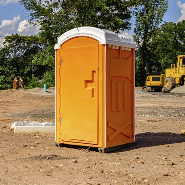 how often are the portable restrooms cleaned and serviced during a rental period in Albers Illinois